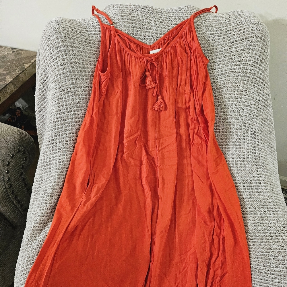 Orange Sleeveless Maxi Dress